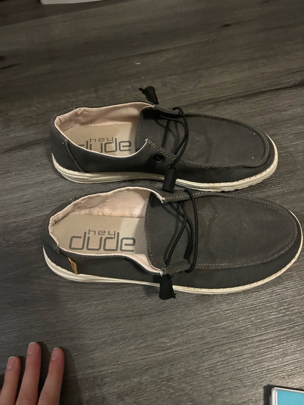 Hey Dude Women's Gray Slip-On Casual Loafers with Toggle Laces